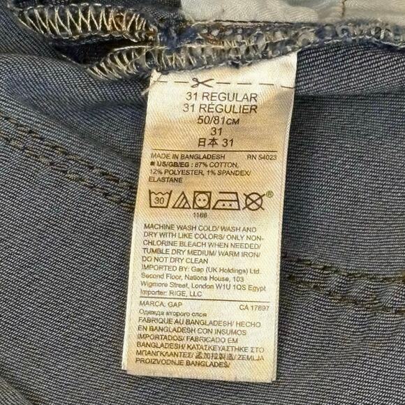 Gap 1969 Curvy Perfect Boot Jeans Women's 31R | Blue | Mid-Rise Raw Hem | EUC - Picture 6 of 9